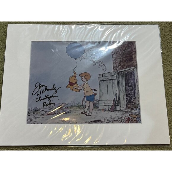 SignedPooh original Voice Christopher Robin Disney Matted 8x10” Jon Walmsley